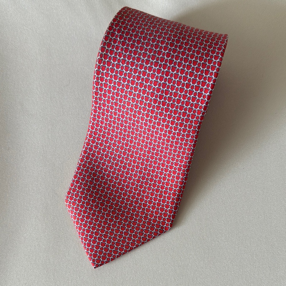 Ferragamo red silk Patterned Men's Tie